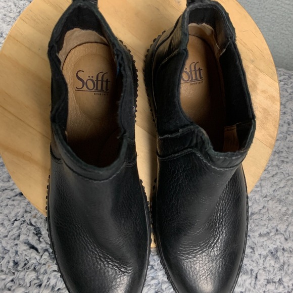 Sofft Abry Chelsea Bootie Women's 8 M Black Leather Waterproof Pull On Ankle - Picture 10 of 12